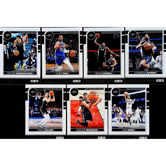 2024-25 Panini NBA Hoops San Antonio Spurs Team Set Includes Rookies (Hand Collated) of 14 Cards: #48 Harrison Barne