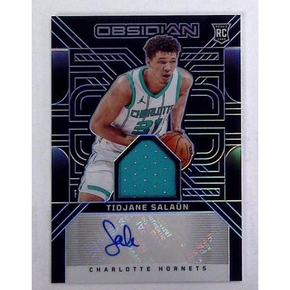 2024-25 Panini Obsidian Rookie Jersey Ink #RJI-TID Tidjane Salaun Jersey AUTO 42/125 Charlotte Hornets NBA Basketball Trading Card