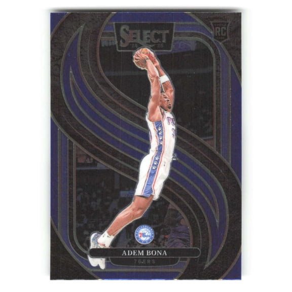 2024-25 Panini Select Blue #196 Adem Bona Premier Level Philadelphia 76ers NBA Basketball Trading Card