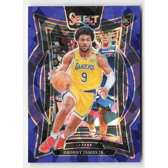 2024-25 Panini Select Bronny James Jr. #90 Blue Cracked Ice Prizm RC Los Angeles Lakers NBA BASKETBALL Trading Card