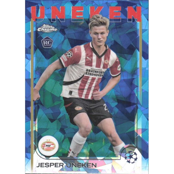 2024-25 TOPPS CHROME SAPPHIRE UEFA CLUB COMPETITIONS #97 JESPER UNEKEN RC PSV EINDHOVEN