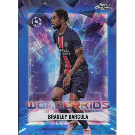 2024-25 TOPPS CHROME SAPPHIRE UEFA CLUB COMPETITIONS WONDERKIDS #WK-9 BRADLEY BARCOLA PARIS SAINT-GERMAIN