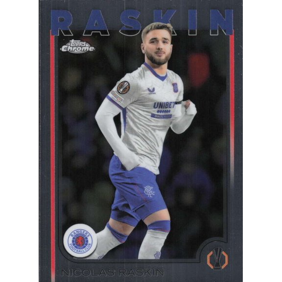 2024-25 TOPPS CHROME UEFA CLUB COMPETITIONS #155 NICOLAS RASKIN RANGERS F.C.