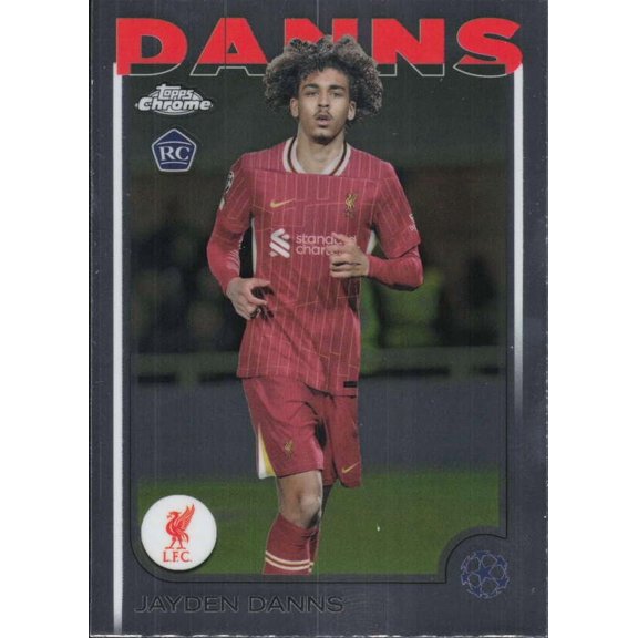 2024-25 TOPPS CHROME UEFA CLUB COMPETITIONS #193 JAYDEN DANNS RC LIVERPOOL FC