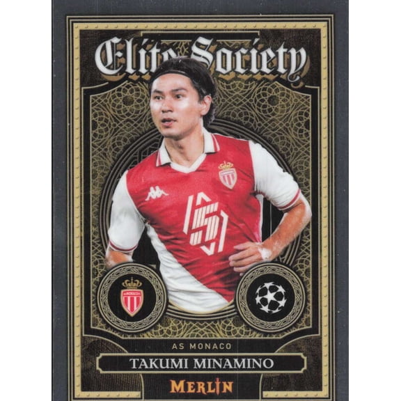 2024-25 TOPPS MERLIN UEFA CLUB COMPETITIONS ELITE SOCIETY #ES-2 TAKUMI MINAMINO AS MONACO