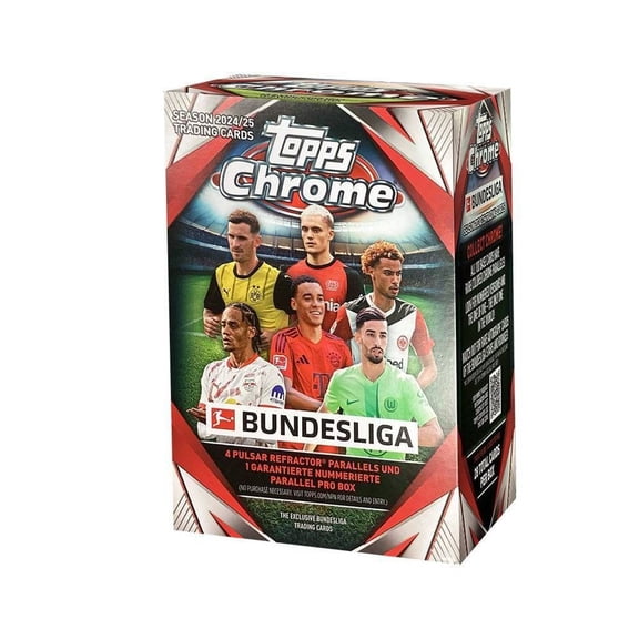 2024-25 Topps Chrome Bundesliga Soccer Trading Card Value Box, 1 Box