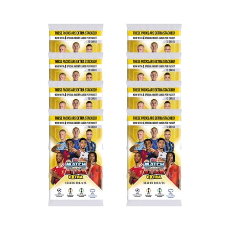 2024-25 Topps Match Attax Extra Champions League Cards - 8-Pack Set (96 Cards)