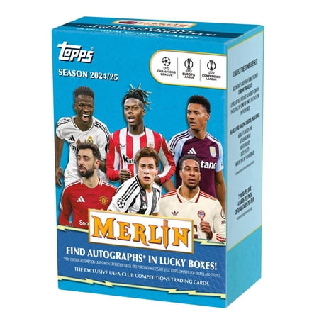 2024-25 Topps UEFA Club Competitions Merlin Chrome Soccer Blaster Box Cards