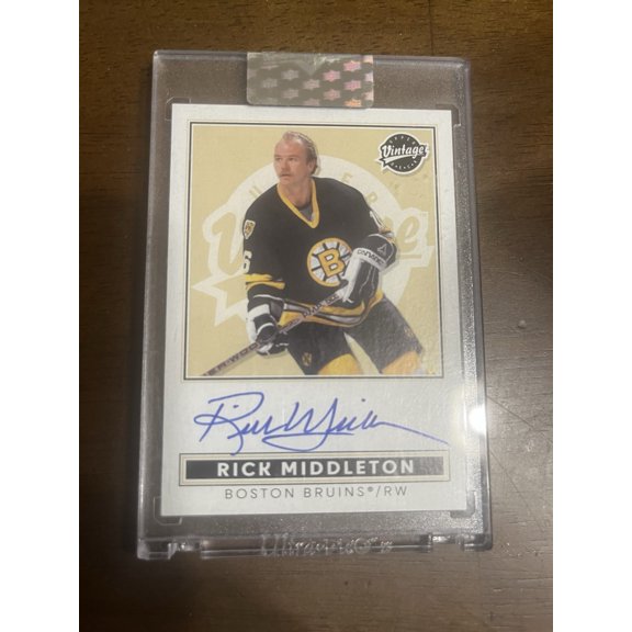 2024-25 Upper Deck Clear Cut Rick Middleton Boston Bruins Clear Auto Insert #VA-RM Hockey Card
