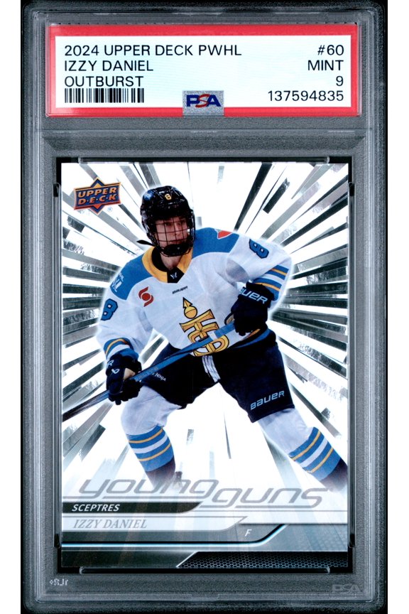 2024-25 Upper Deck Pwhl Izzy Daniel #60 Young Guns Outburst Rookie PSA 9