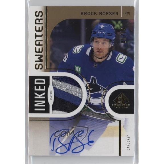 2024-25 Upper Deck SP Game Used - Inked Sweaters - Patch Brock Boeser #IS-BB Patch /15