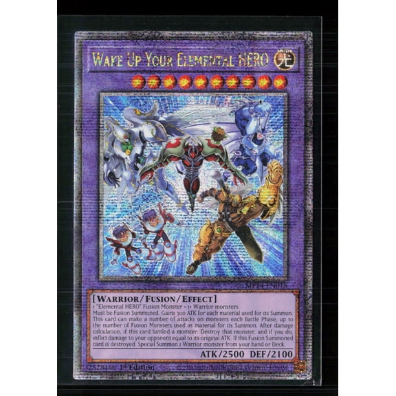 2024 25th Anniversary Tin: Dueling Mirrors Wake Up Your Elemental HERO Prismatic Secret Rare Fusion Effect 1st Edition