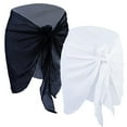 2024 2Pcs Beach Sarongs Sunscreen Chiffon Soft Beach Cover Up Skirt