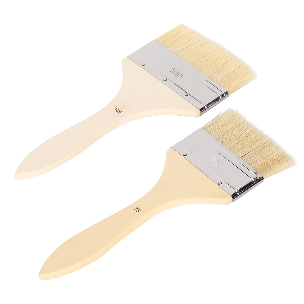 2024 2Pcs Varnish Painting Brush Pig's Bristles for Gouache Watercolor