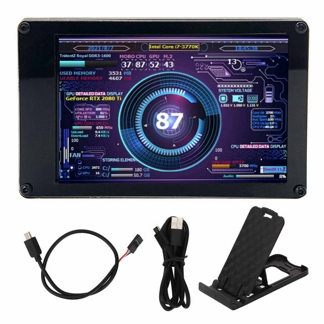 2024 3.5in Computer Temp Monitor USB Mini Screen for AIDA64 PC CPU RAM