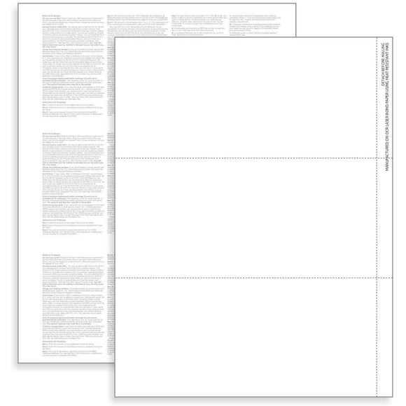2024 3-Up W-2 Tax Forms 100 Sheets for Laser or Inkjet, 24 lb. Paper, Instructions Printed on The Back, Compatible with QuickBooks and Accounting Software