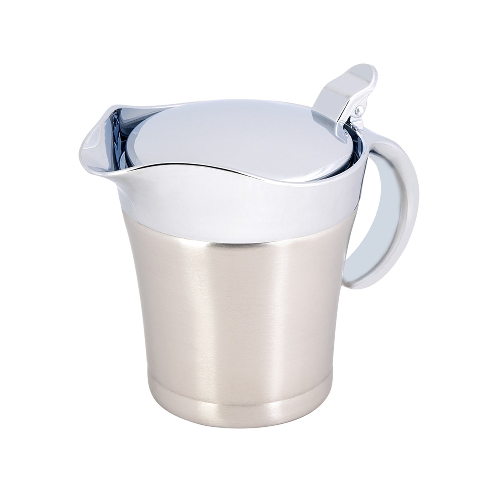 2024 304 Stainless Steel Thermal Insulated Double Wall Sauce Gravy Boat Pot Serving Jug(S,450ml
