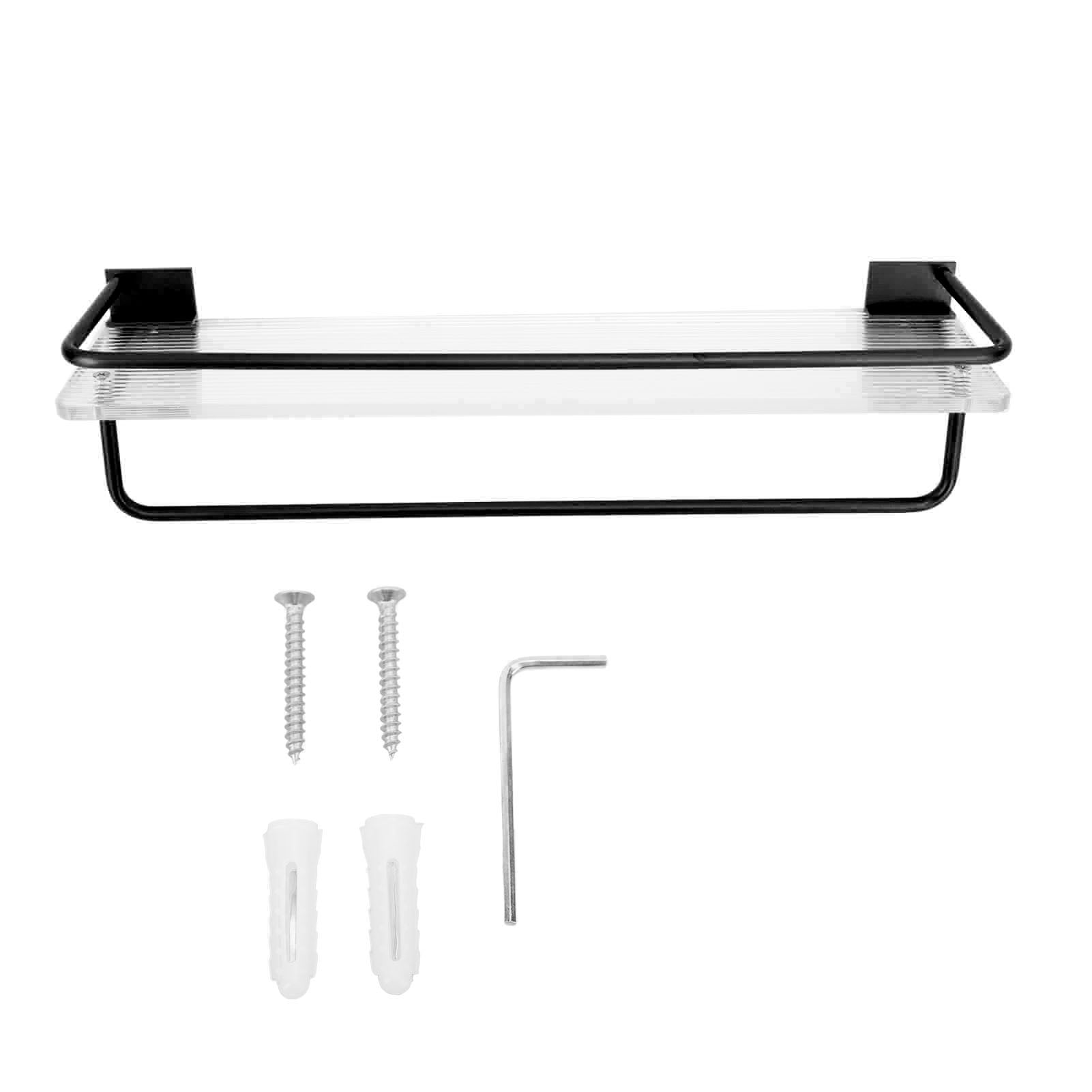 2024 30cm Shower Caddy Wall Mount Organizer with Towel Hanger Easy