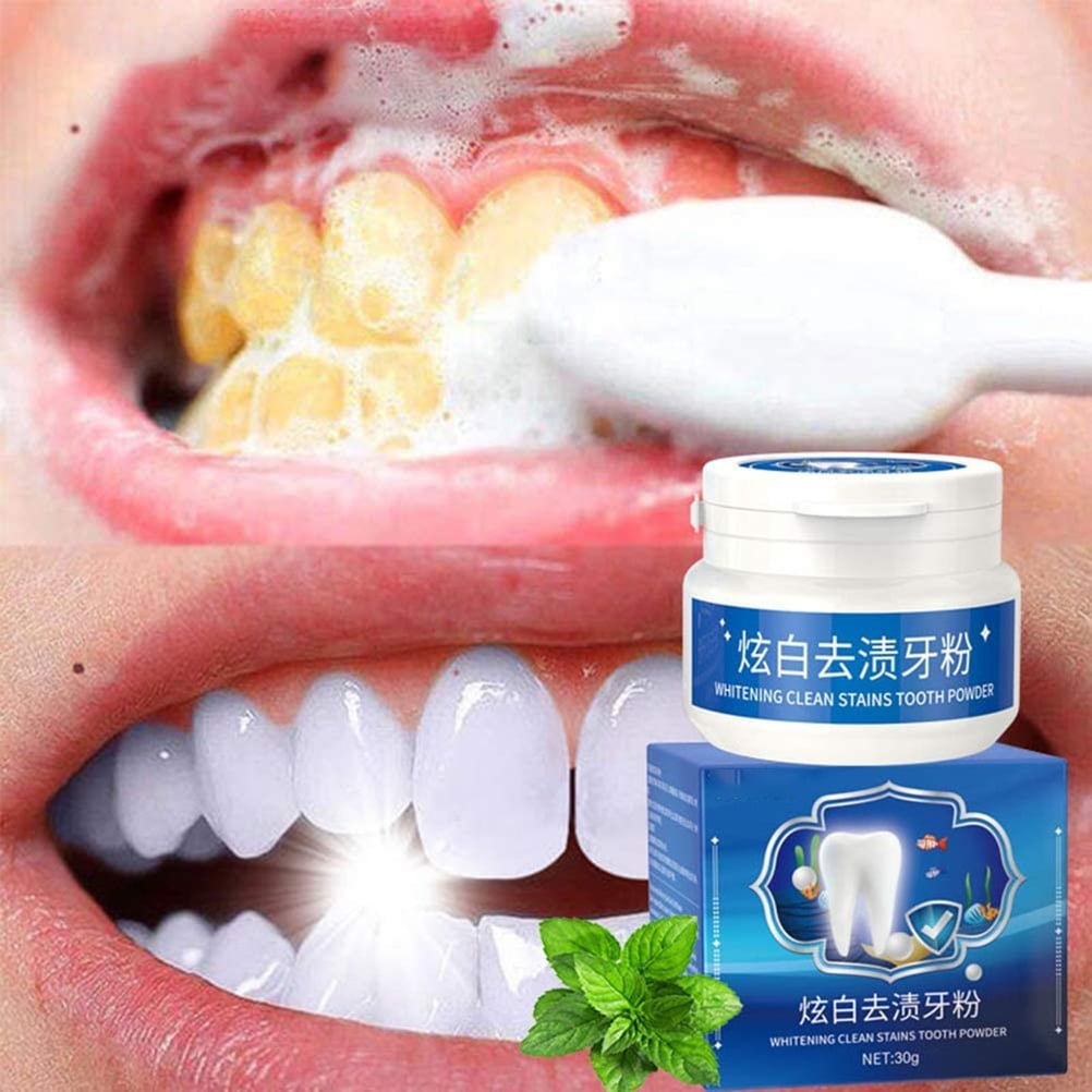 2024 30g Teeth Whitening Powder Teeth Brightening Powder for Removing Stain Caused by Coffee Wine Smoking Whitening Yellow Teeth Keeping Oral Fresh