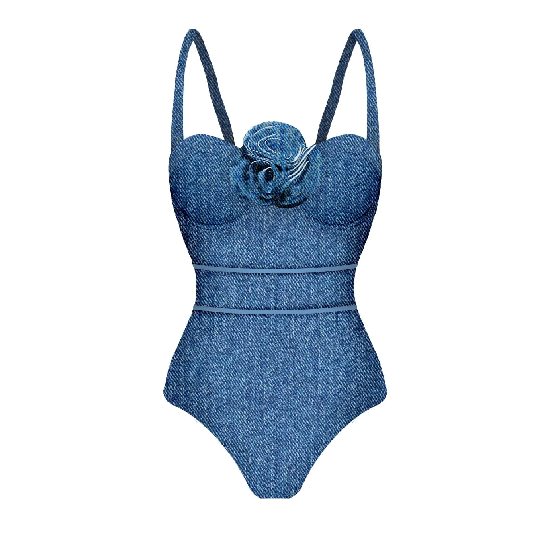 2024 3D Flower One Piece Swimsuit Women Underwire Swimwear Monokini