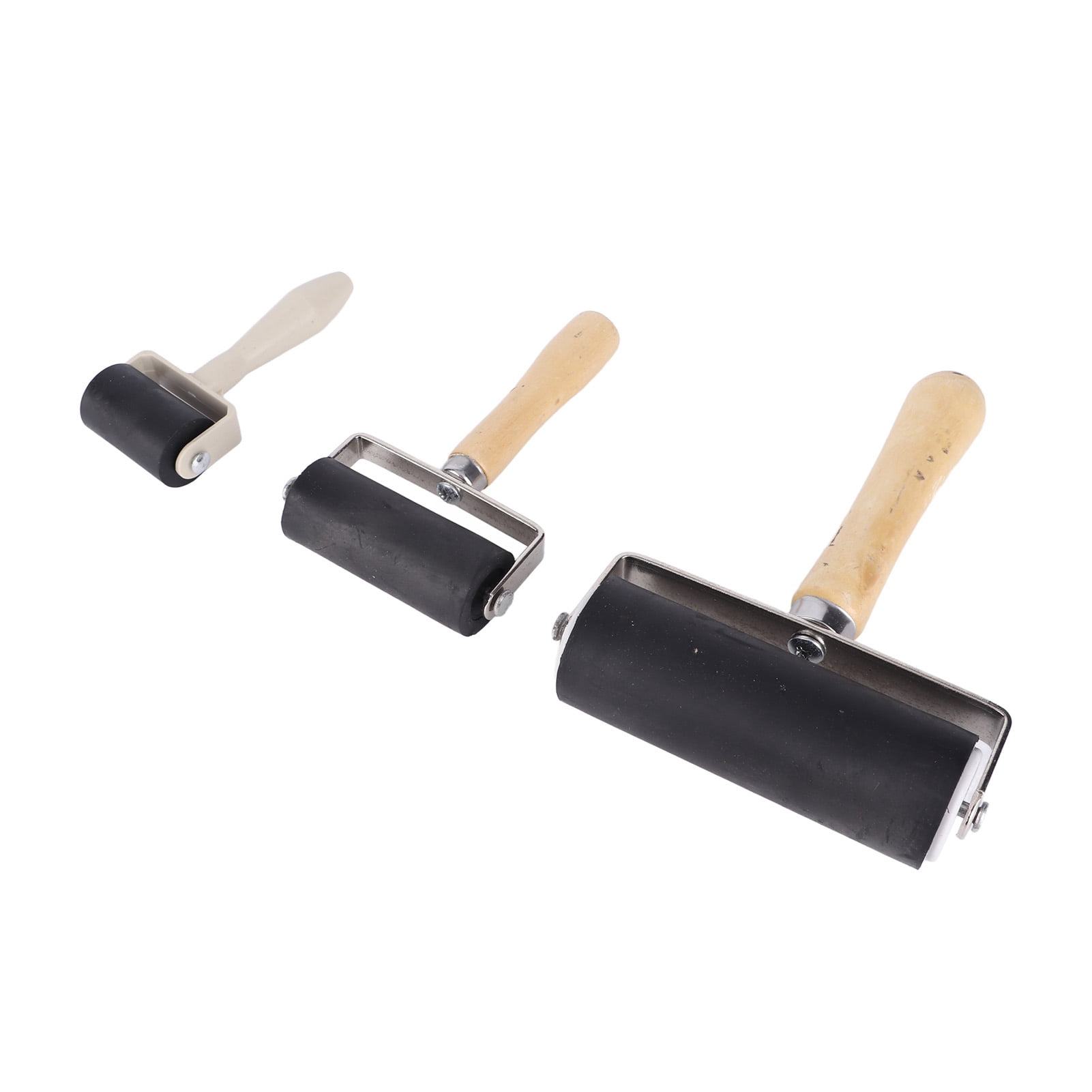 2024 3Pcs Rubber Roller Art Craft Brayer for Printmaking Print Ink