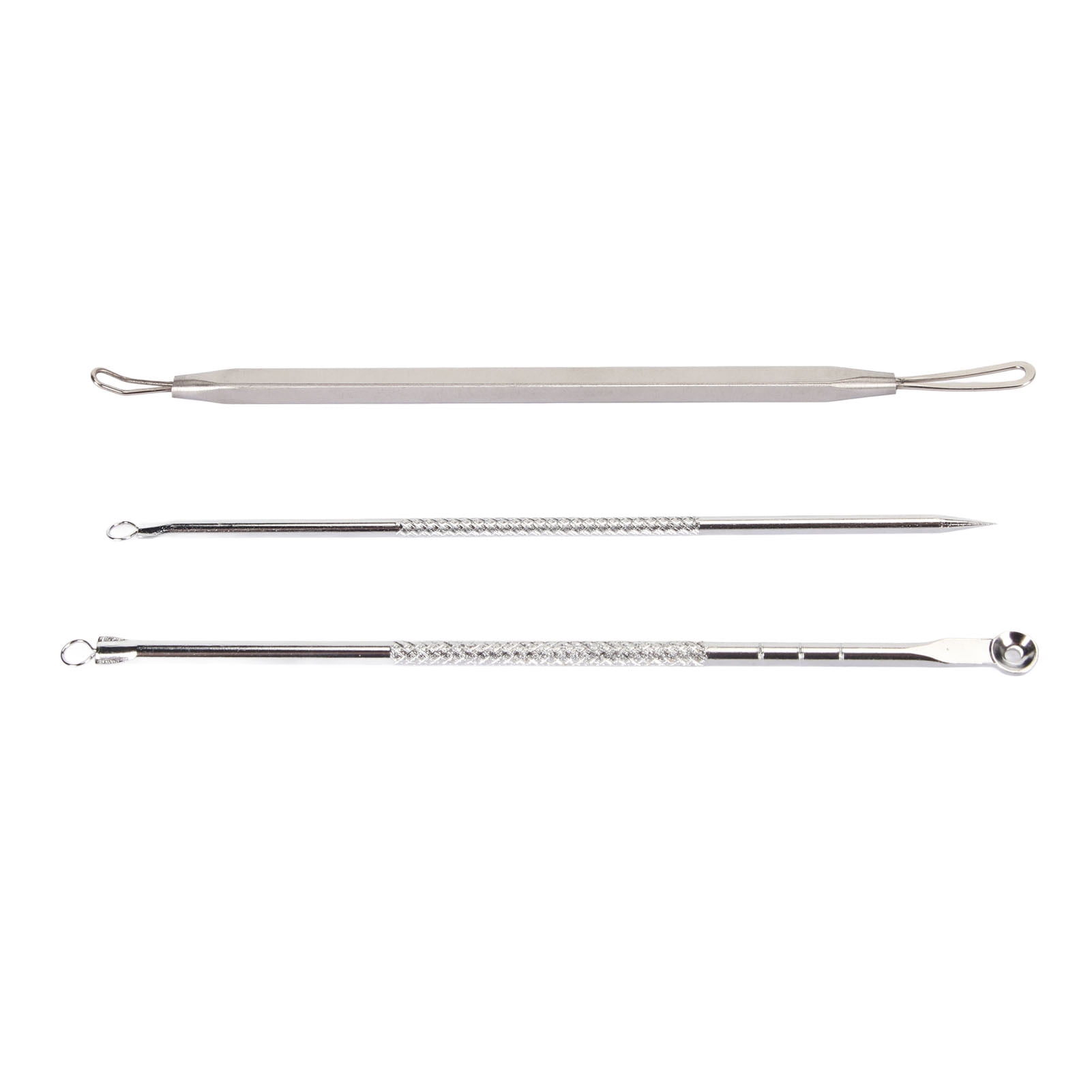2024 3pcs Face Nose Zit Pimple Extractor Stainless Steel Double Ended