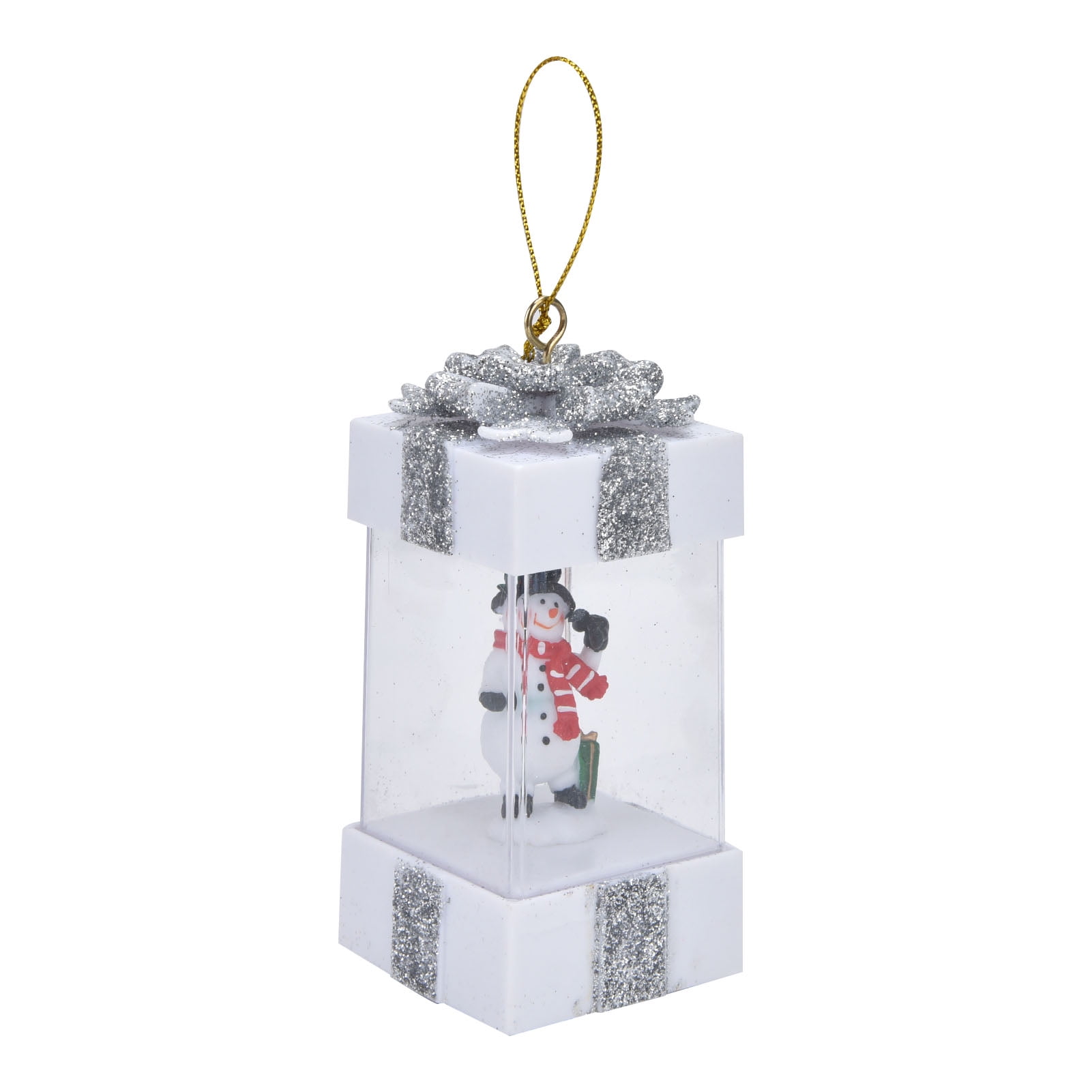 2024 4.7inch Christmas Snowman Scene Hanging Lanterns Battery Operated