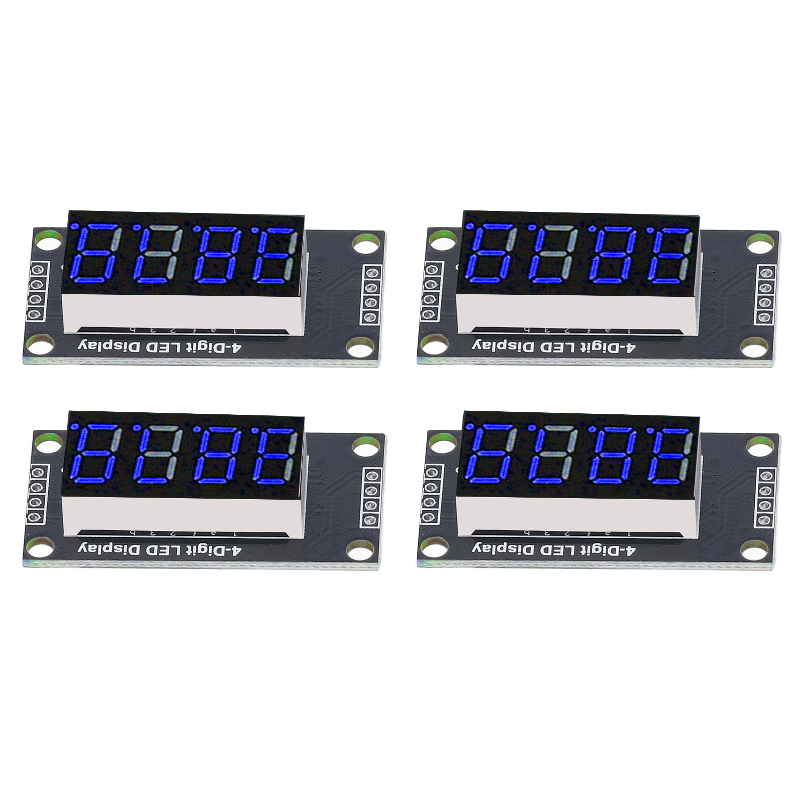 4 Modules Afficheur LED 4 Chiffres 7 Segments TM1637 0.36 Pouce - 5V, Bleu