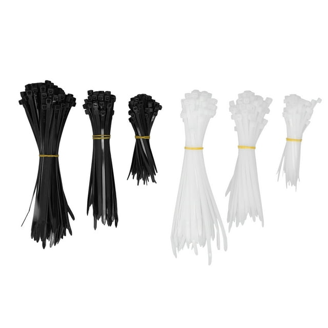 2024 400Pcs Cable Zip Ties Nylon Self Locking Assorted Sizes Wire Cord