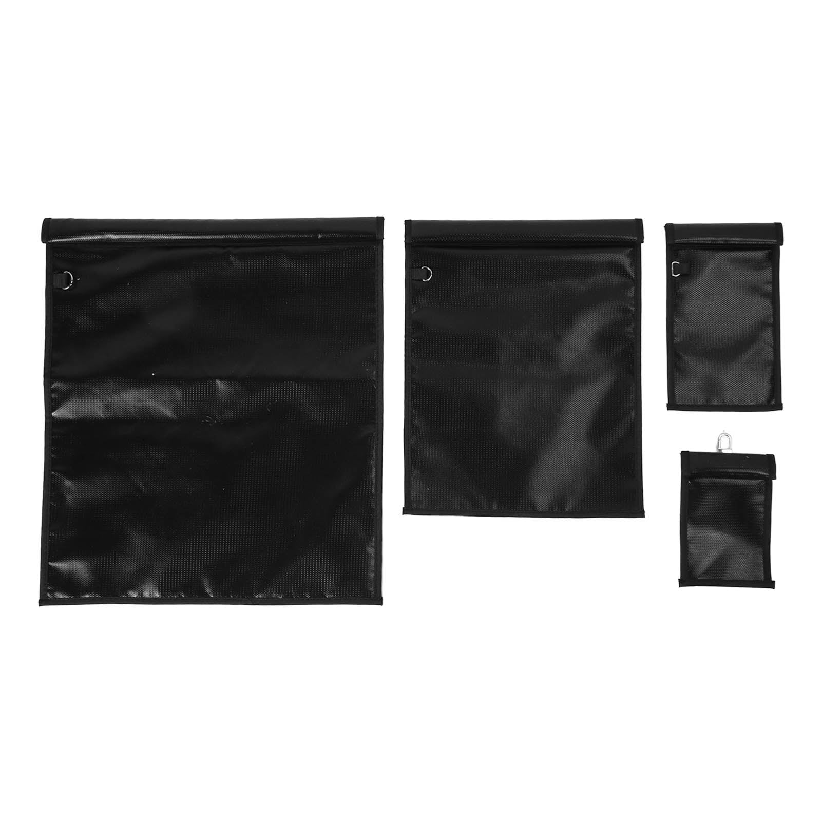 2024 4Pcs Faraday Bag Black Portable Fireproof Waterproof Safe Reliable