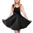 thumbnail image 1 of 2024 4XL 3XL Size Big Clothes Custom Summer Dress Skate Trendy Women Dresses Casual Art Abstract Dress Striped Black Red Yellow, 1 of 7