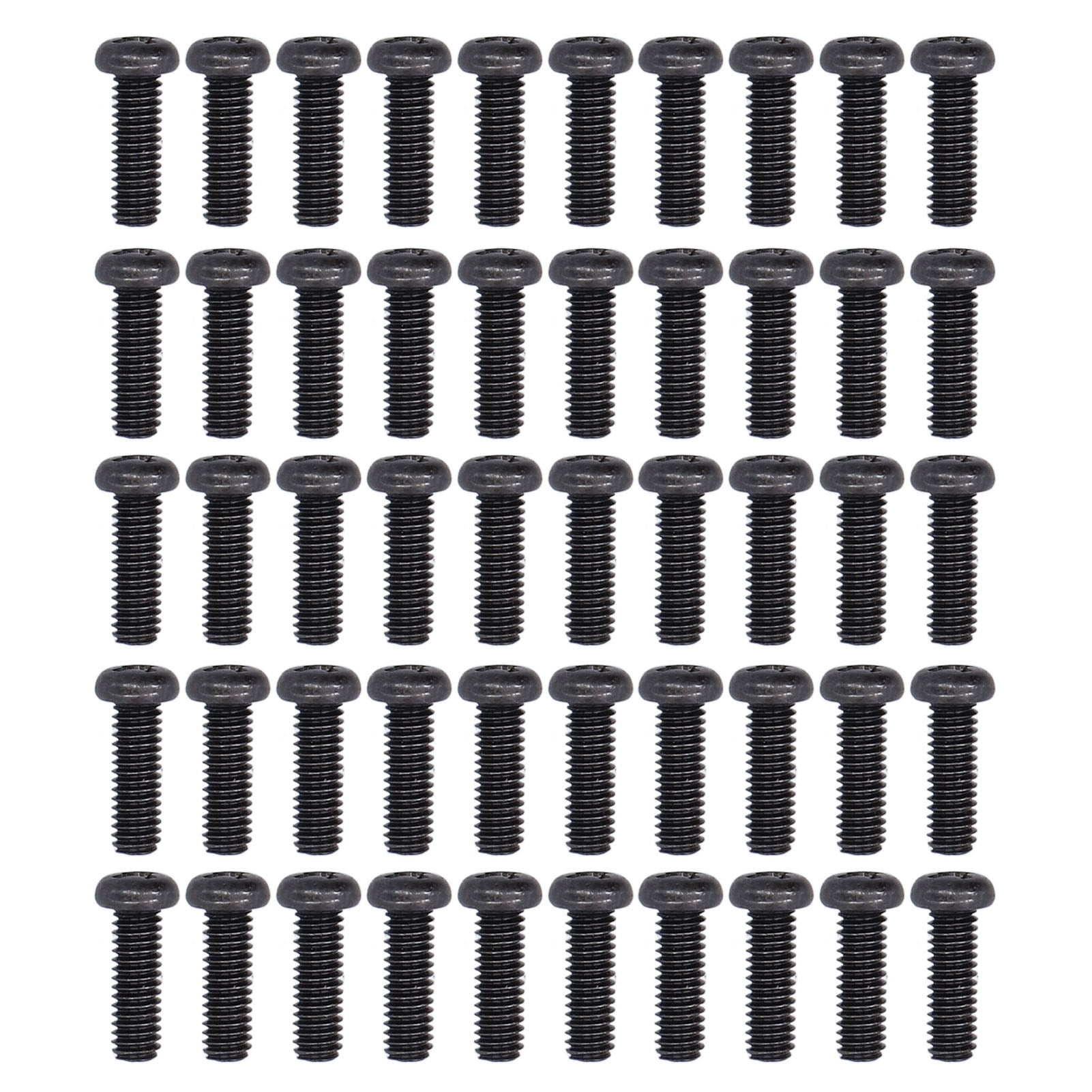 2024 50pcs DIN 7985 Steel Pan Head Machine Screw Fully Threaded Black