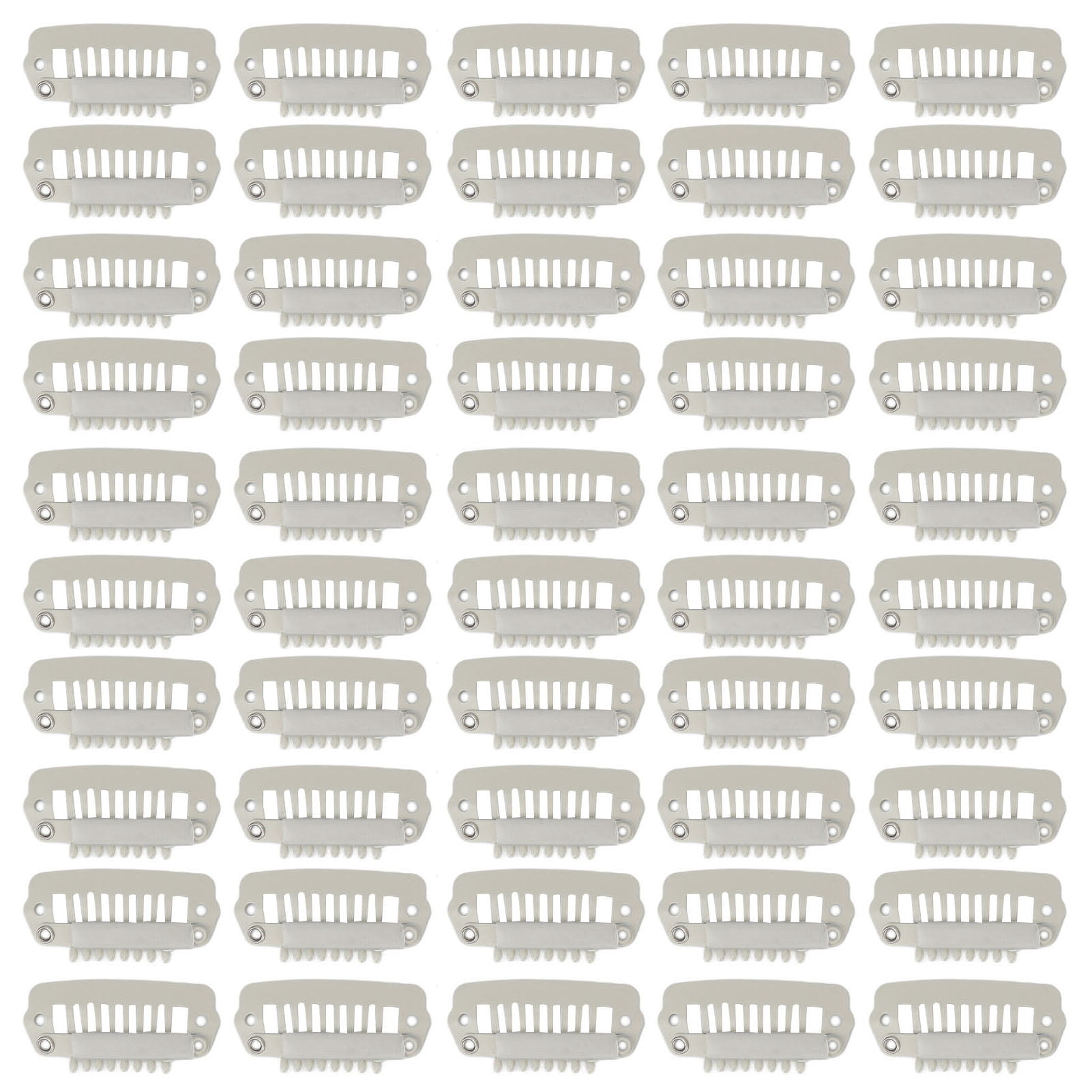 2024 50pcs Hair Extension Clips Set Stainless Steel DIY 8 Teeth Snap