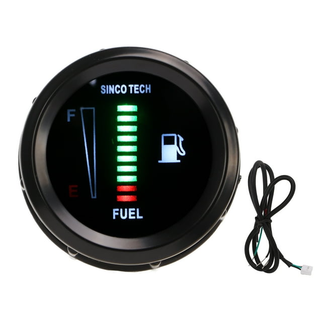 2024 52mm Oil Fuel Level Gauge Meter Indicator LED Flashing Reminder