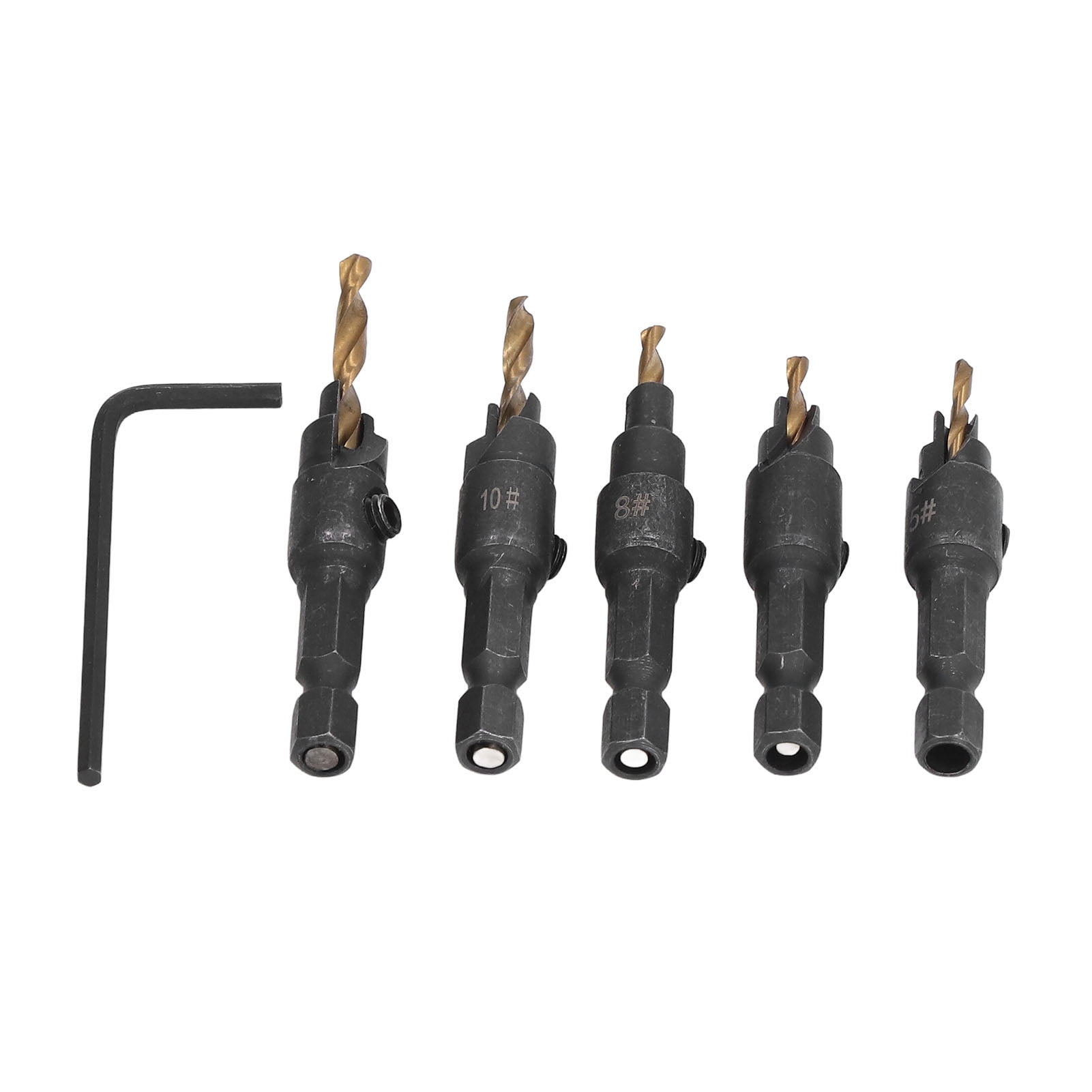 2024 5Pcs Countersink Drill Bit 5?12mm High Speed Steel Hole Cutter
