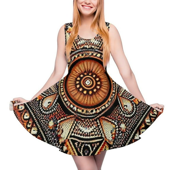 2024 5XL 4XL 3XL Vestido Printed Summer Dress Skate Pretty Women Dresses Casual Geometric Dress Ethnic Vintage White
