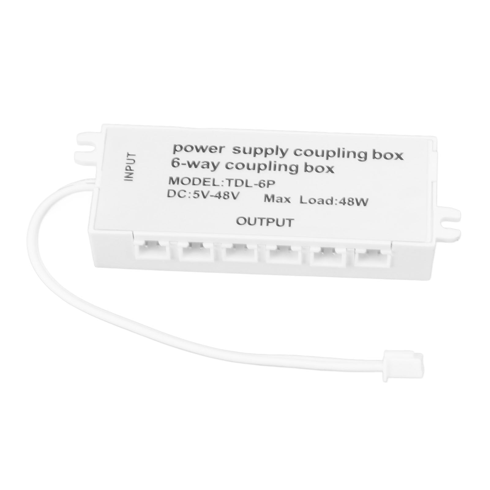 2024,6 Way Coupling Box XH2.5 Port 48W 5?48V Plug and Play Power Supply