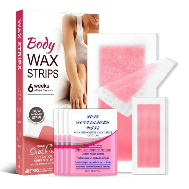 2024 60 Pcs Wax Strips For Hair Removal Ready To Use Waxing Strips For
