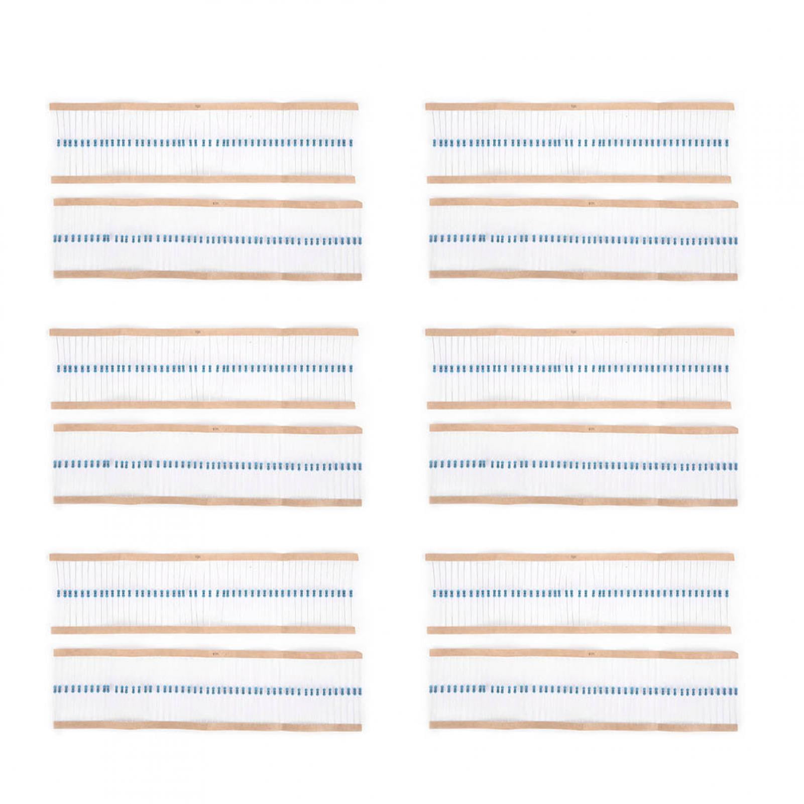 2024 600pcs 1/4W 1 Resistors 1K / 2K / 3K / 10K Ohm Resistance
