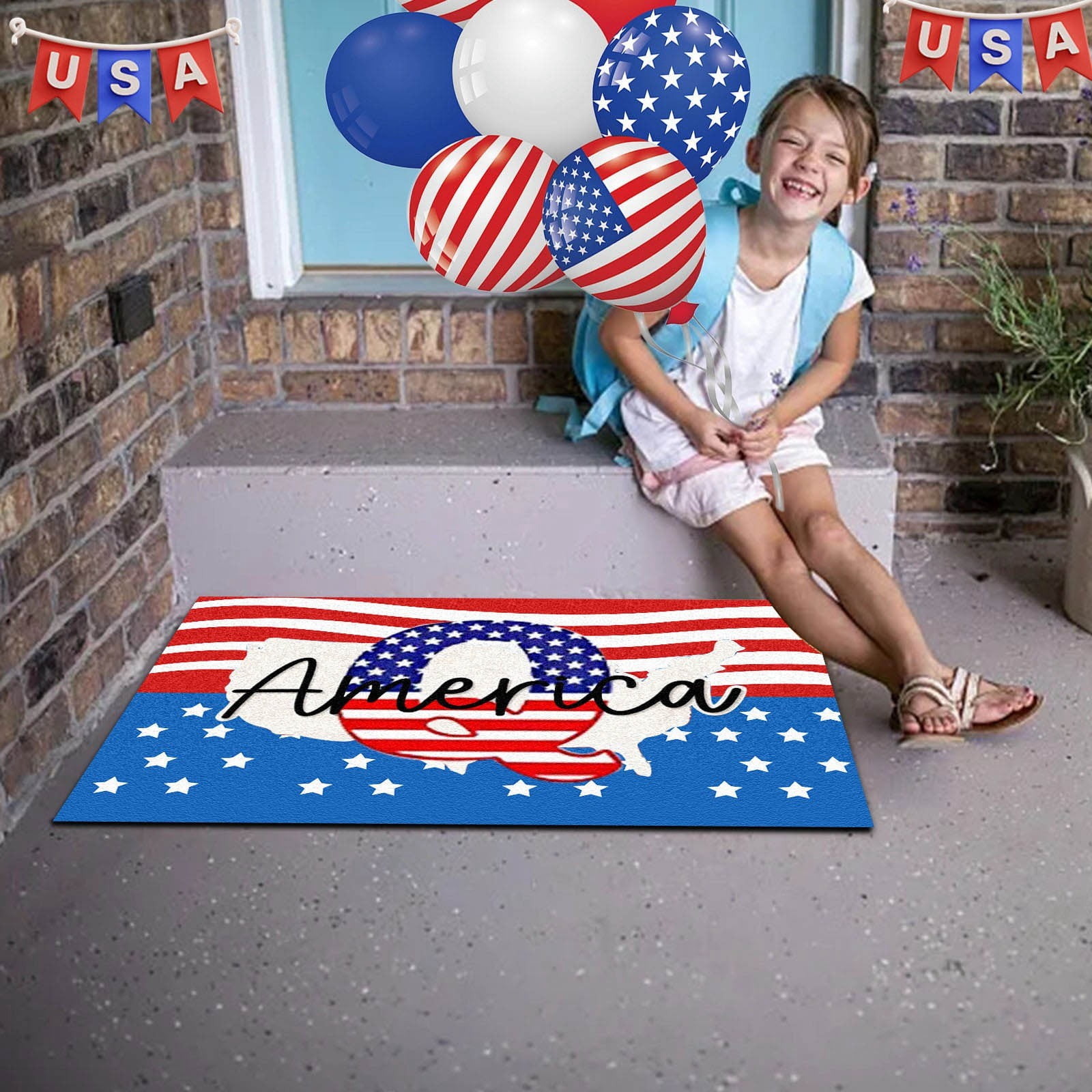 2024& 60X40CM 4th July Independence Day USA Country Door Mat Bathroom