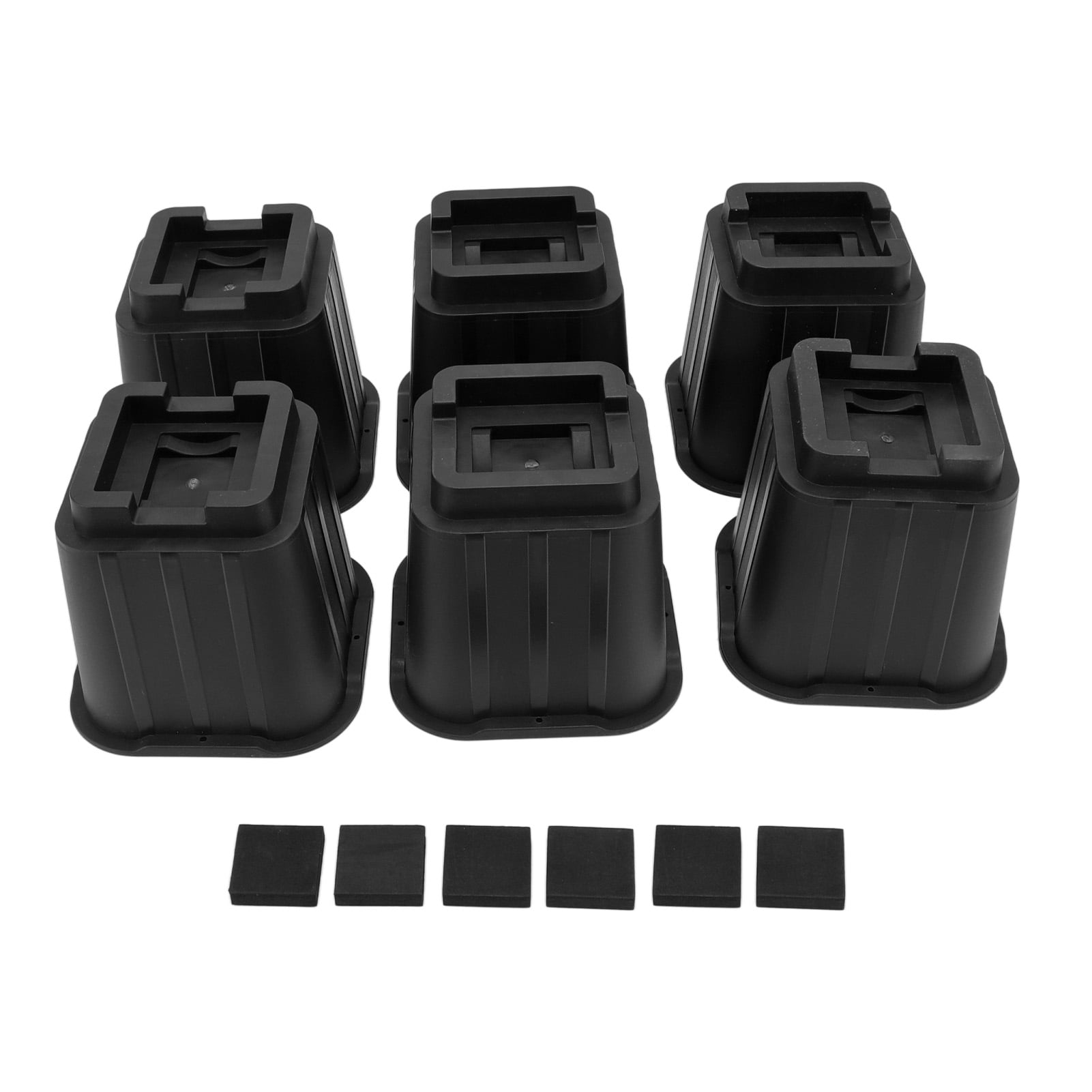 2024 6Pcs Furniture Risers Multifunction 5in Height Black Plastic