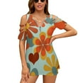 thumbnail image 1 of 2024 70'S Flower Power Women Zipper Sexy Printed Vintage T Shirts Tops Full Print T-Shirt 70S Flower Power Vintage Retro 70S 1970S, 1 of 5