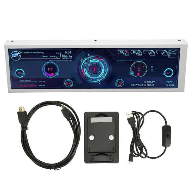 2024 8.8in Computer Temp Monitor 1920x480 60Hz for AIDA64 CPU GPU SSD