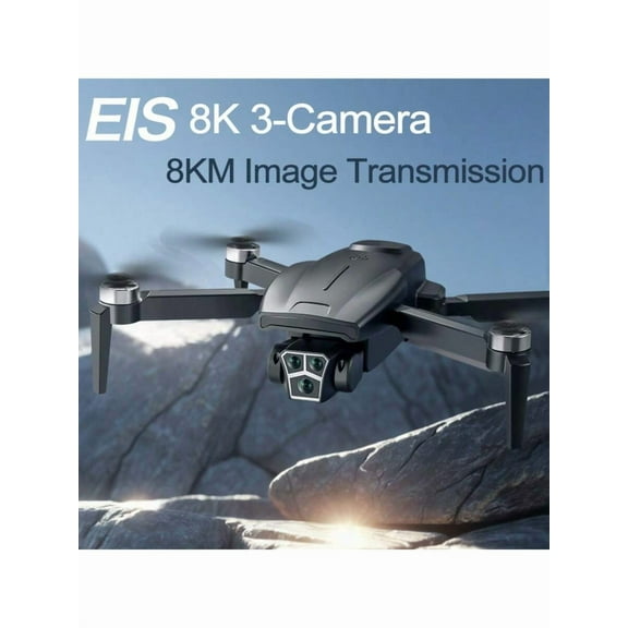 2024 8K Triple Camera Foldable Drone with Motorized Gimbal, 5G FPV GPS Auto-Follow, 3-Way Obstacle Avoidance, Brushless Motor & Gesture Control for Adults