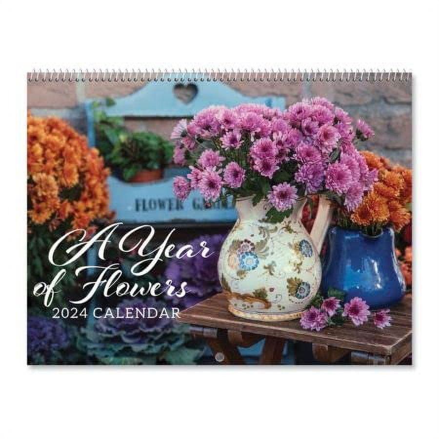 2024 A Year of Flowers Wall Calendar, 12" x 9" (Closed), Monthly Format