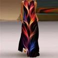 thumbnail image 1 of 2024 A-line Long Dress For Female Spring Summer New Sleeveless Floral Print V-neck Slim Fashion Casual Chic Elegant Women Dress, 1 of 6