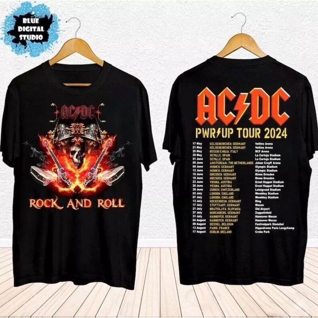 2024 ACDC Pwr Up World Tour Shirt, Rock Band ACDC Graphic , ACDC Band