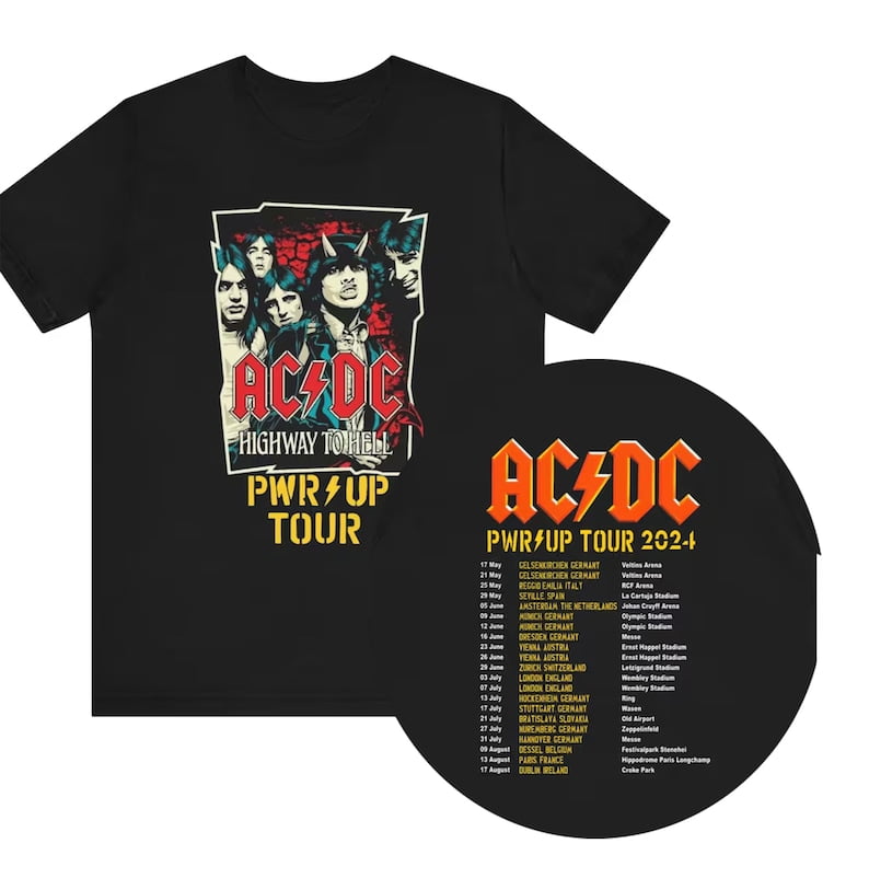 2024 ACDC Pwr Up World Tour Shirt, acdc 90s vinatge, acdc pwr up, acdc