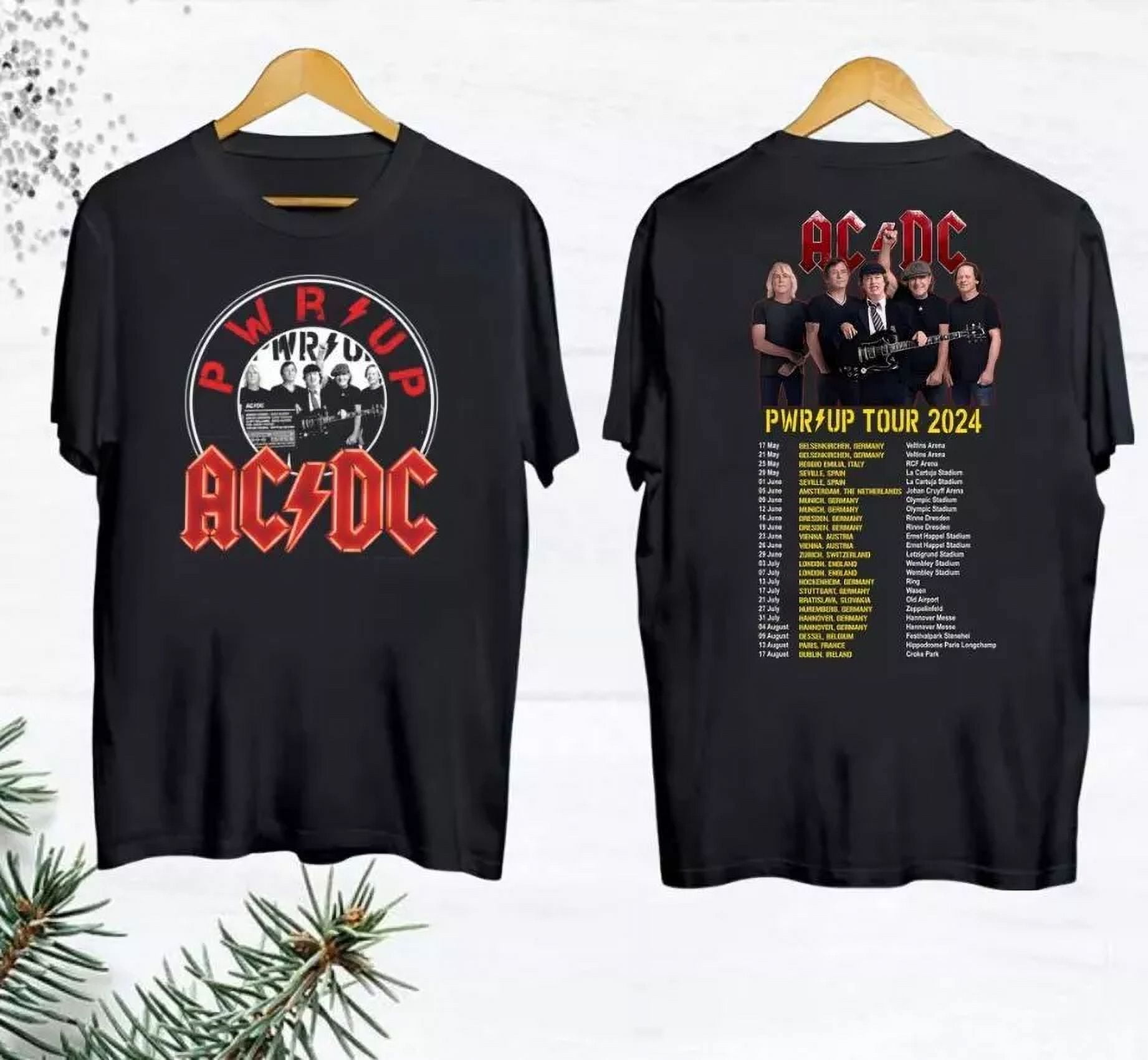 2024 ACDC Pwr Up World Tour TShirt, Rock Band ACDC 2024 Concert Shirt, 2SidezClownz, 2 Sided