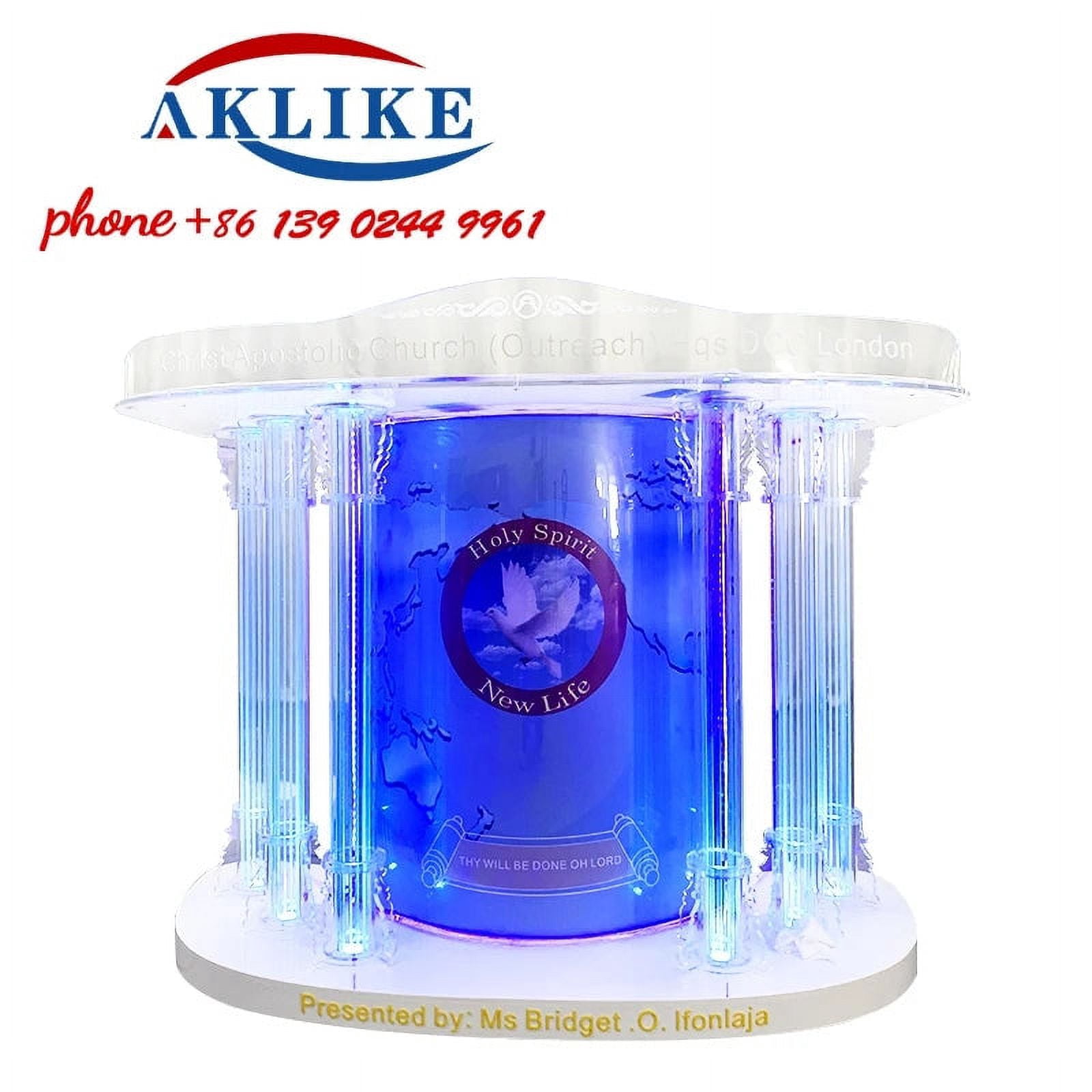 2024 AKLIKE Furniture Cross Lectern Modern Rostrum Clear Acrylic Church